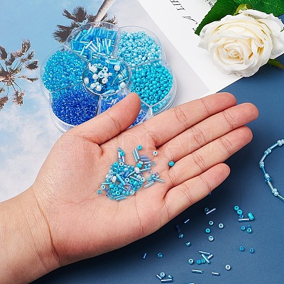7 Style Baking Paint & Transparent & Trans & Ceylon Glass Seed Beads SEED-YW0001-45D-1
