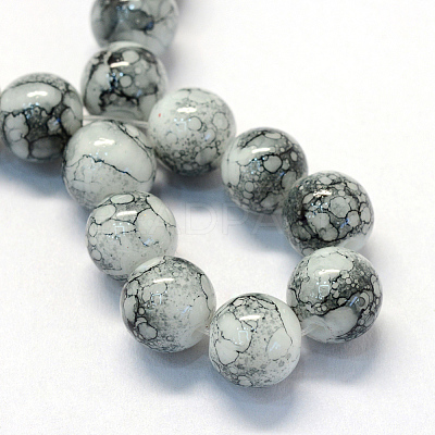 Baking Paint Glass Round Bead Strands DGLA-Q019-10mm-42-1