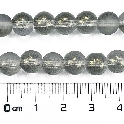 Frosted Transparent Glass Bead Strands GLAA-P065-8mm-12-1