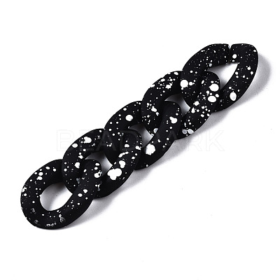 Spray Painted CCB Plastic Linking Rings X-CCB-Q091-018B-1