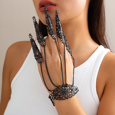 Halloween Gothic Flower
Iron Finger Ring Bracelets for Women WG5FE4C-06-1