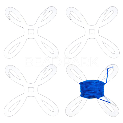 Flower Shape Acrylic Floss Bobbin AJEW-WH0029-71A-1