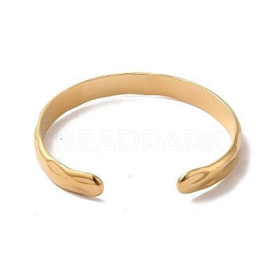 304 Stainless Steel Textured Cuff Bangles BJEW-A003-04G-1