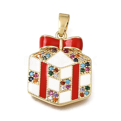 Brass Micro Pave Colorful Cubic Zirconia Pendants KK-CBAA632-28G-1
