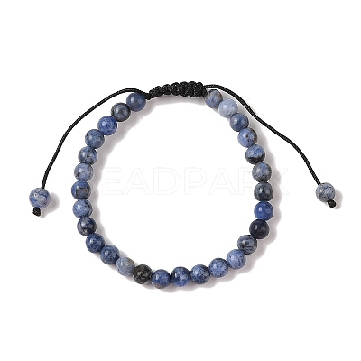 6mm Round Natural Sodalite Braided Bead Bracelets LS-BJEW-C067-01A-03-1