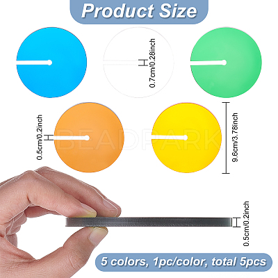 5pcs 5 Colors Acrylic Cup Mats AJEW-BC0003-27-1