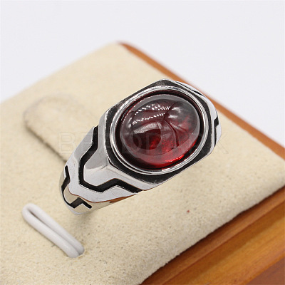 316L Surgical Stainless Steel and Synthetic Gemstone Finger Rings for Men FS-WG3E90C-29-1