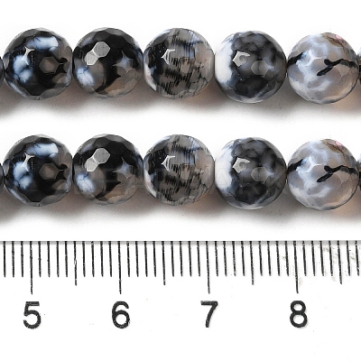 Dyed & Heated Natural Fire Crackle Agate Beads Strands G-P539-B01-14-1