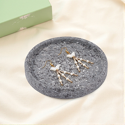 1Pc Flat Round Ceramic Jewelry Display Trays AJEW-BBC0002-49A-1