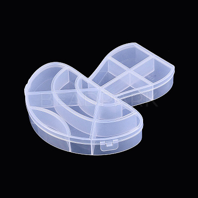 Autumn Mushroom 14 Grids Plastic Bead Storage Containers with Hinged Lid CON-T001-09-1