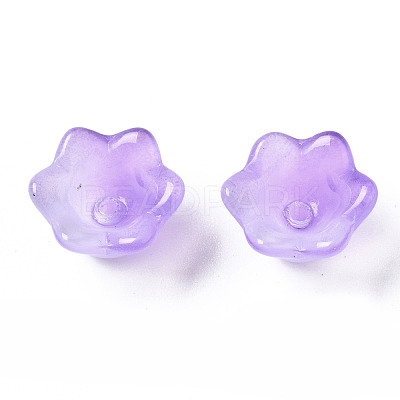 Transparent Two Tone Spray Painted Glass Beads GLAA-Q089-002B-004-1