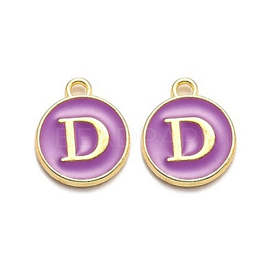 Golden Plated Alloy Enamel Charms ENAM-Q437-12D-1