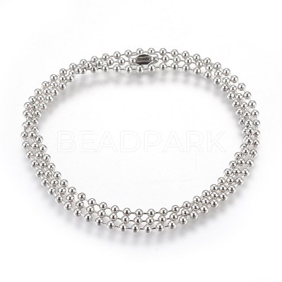 Tarnish Resistant Stainless Steel Ball Chain Necklace Making MAK-L019-01A-P-1