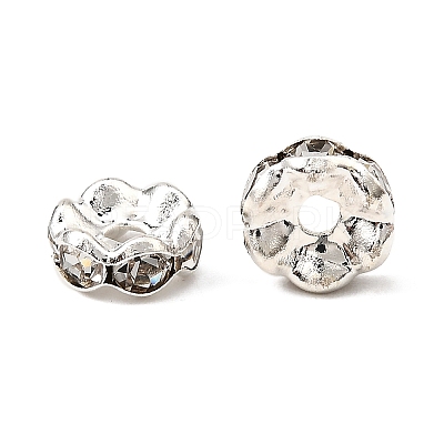 Brass Crystal Rhinestone Spacer Beads X-RB-A006-7MM-S-1