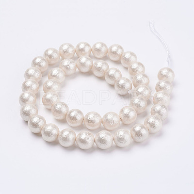 Wrinkle Textured Shell Pearl Beads Strands BSHE-F013-02-6mm-1