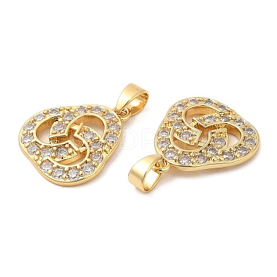 Brass Micro Pave Cubic Zirconia Pendants KK-P236-11G-1