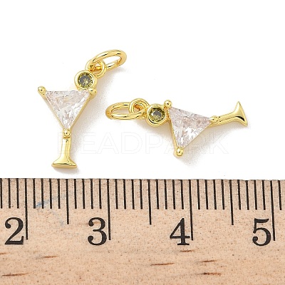 Brass Pave Cubic Zirconia Pendants KK-P325-17A-G-1