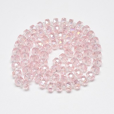Electroplate Glass Beads Strands EGLA-Q083-8mm-A06-1