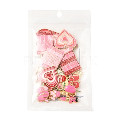 24Pcs 12 Styles Valentine's Day Rack Plating Alloy Enamel Pendants ENAM-FS0002-56-1