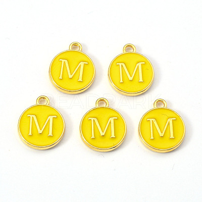 Golden Plated Alloy Enamel Charms ENAM-S118-09M-1