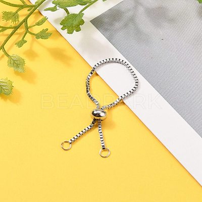 Tarnish Resistant Adjustable 316 Surgical Stainless Steel Box Chain Slider Ring Making AJEW-JB00775-01-1