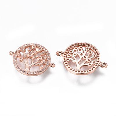 Brass Micro Pave Cubic Zirconia Links ZIRC-E113-04RG-1