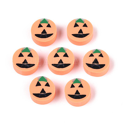 Halloween Handmade Polymer Clay Beads CLAY-T022-15C-1