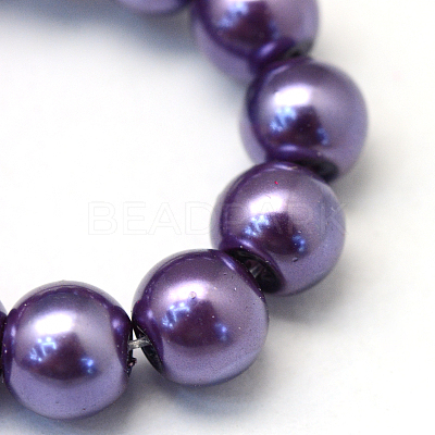 Baking Paint Pearlized Glass Pearl Round Bead Strands HY-Q003-4mm-59-1