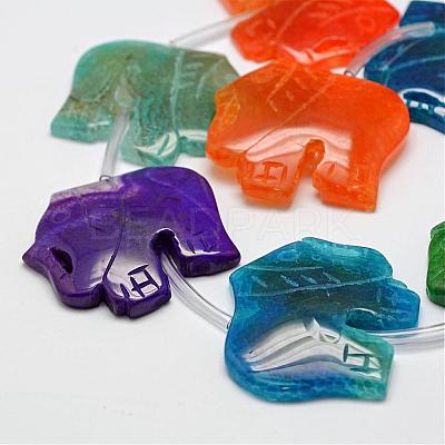 Natural & Dyed Crackle Agate Bead Strands G-F303-03-1