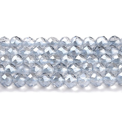Electroplate Transparent Glass Beads Strands GLAA-H021-01B-FR03-1