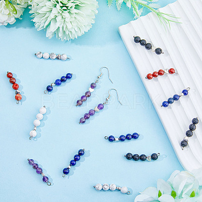 6 Set 5 Styles Natural Mixed Gemstone Pendants FIND-FH0005-66-1