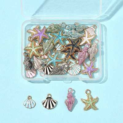 30Pcs 3 Styles 5 Colors Alloy Enamel Pendants ENAM-FS0003-46-1