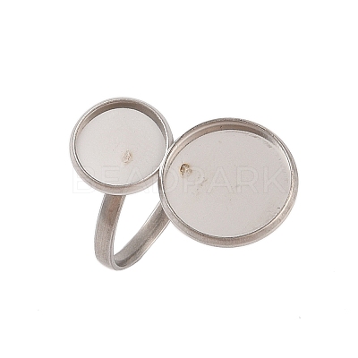 Non-Tarnish 304 Stainless Steel Open Cuff Ring Findings STAS-E124-05O-P-1