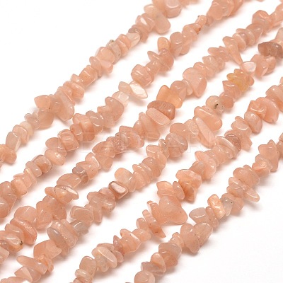 Natural Sunstone Chip Bead Strands G-M205-19-1