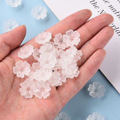 Transparent Frosted Acrylic Bead Caps MACR-S371-04A-701-1