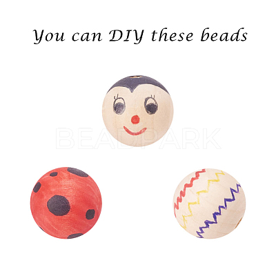 Unfinished Wood Beads X-WOOD-S651-8mm-LF-1