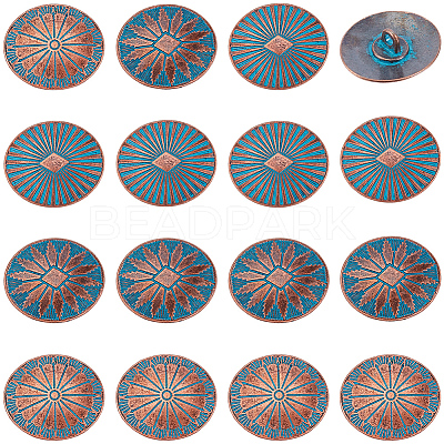 18Pcs 1-Hole Alloy Shank Buttons BUTT-GF0004-19B-1