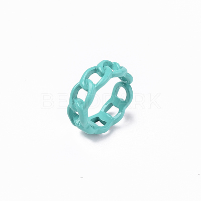 Spray Painted Alloy Cuff Rings RJEW-T011-29F-RS-1