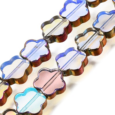 Electroplated Transparent Glass Beads Strands GL-CBA98F0-07C-1