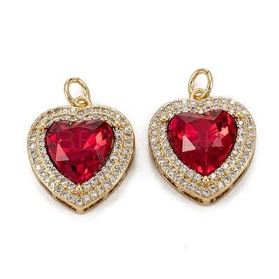 Brass Micro Pave Cubic Zirconia Pendants KK-G404-B-01Q-G-1