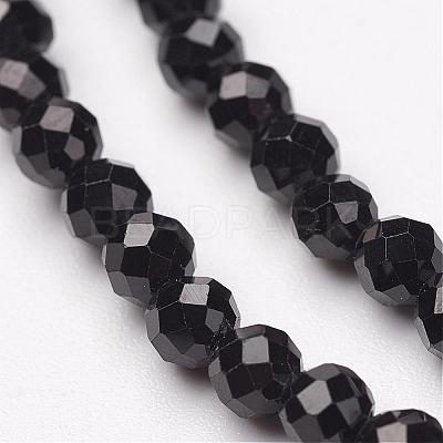 Natural Black Spinel Bead Strands G-P213-13-4mm-1
