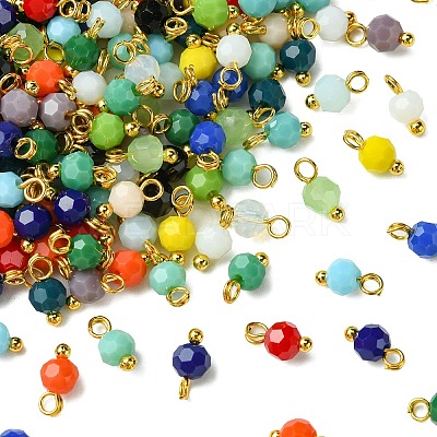 190Pcs 19 Colors Opaque Glass Pendants PALLOY-CJ00056-1