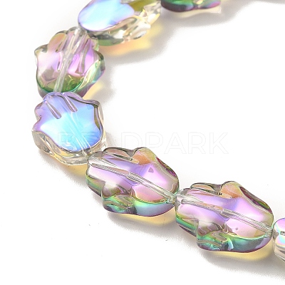 Transparent Electroplate Glass Beads Strands EGLA-F159-HR02-1