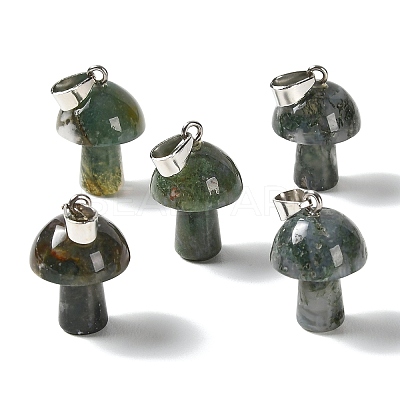 Natural Moss Agate Pendants GG-CBAA0EE-05P-06-1