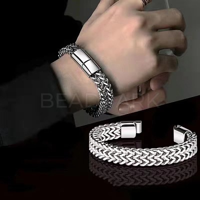 Punk Style 304 Stainless Steel Curb Chain Bracelets for Men WGFAED6-06-1