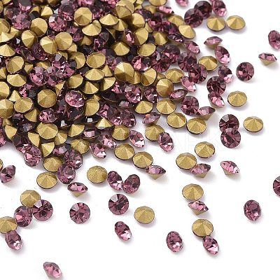Back Plated Grade A Diamond Glass Pointed Rhinestone LS-RGLA-SS12-015-1