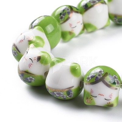 Handmade Printed Porcelain Beads PORC-M003-08D-1