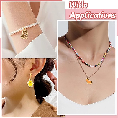 40Pcs 8 Styles Zinc Alloy Enamel Pendants FIND-CJ0004-47-1
