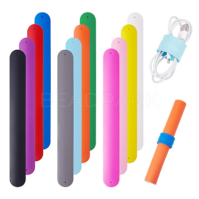 12Pcs 12 Style Silicone Slap Bracelets Set BJEW-NB0001-07-1