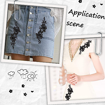 Flower Shape Computerized Embroidery Water Soluble Appliques FIND-WH0136-56-1